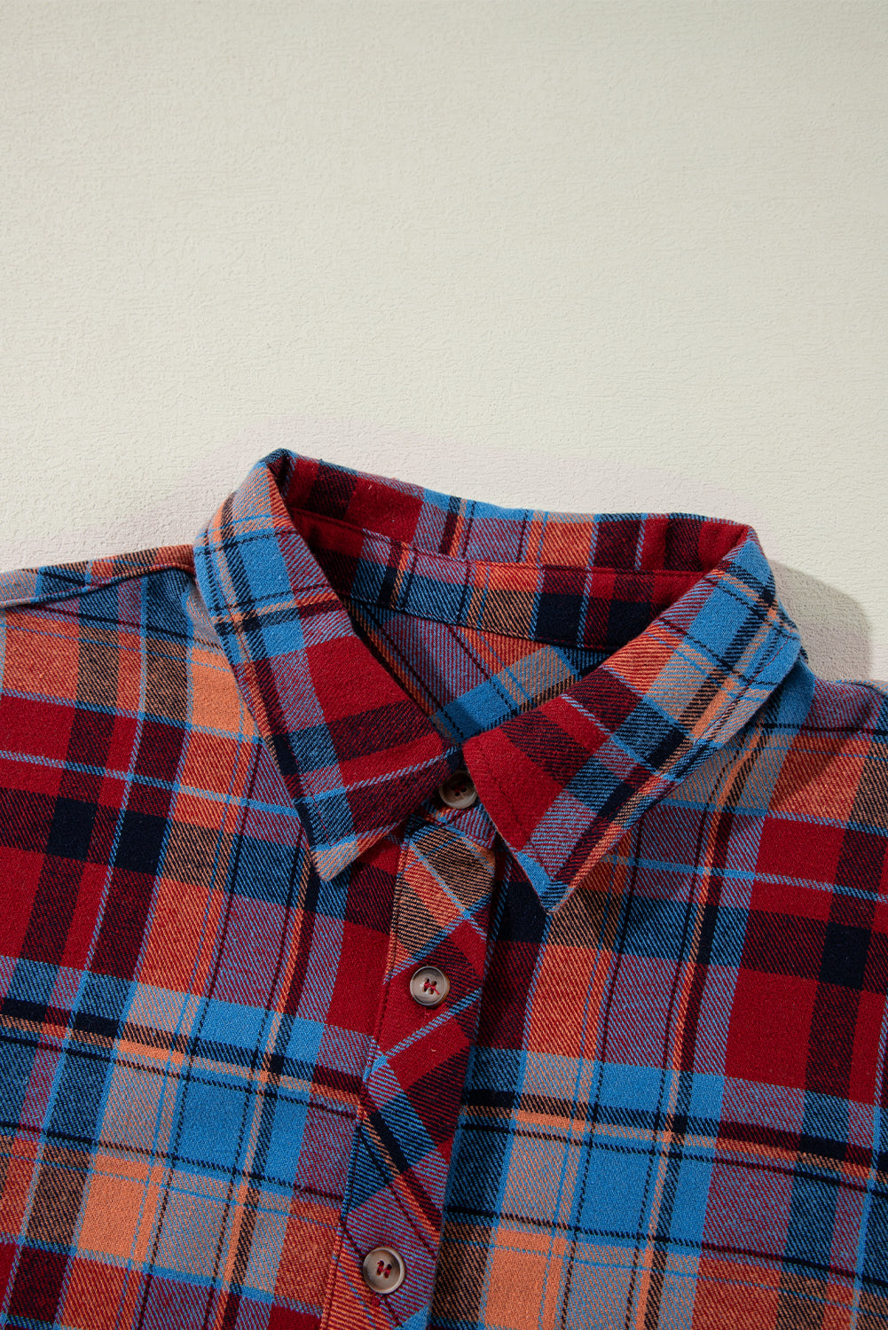 Orange Plaid Print Loose Vintage Shirt