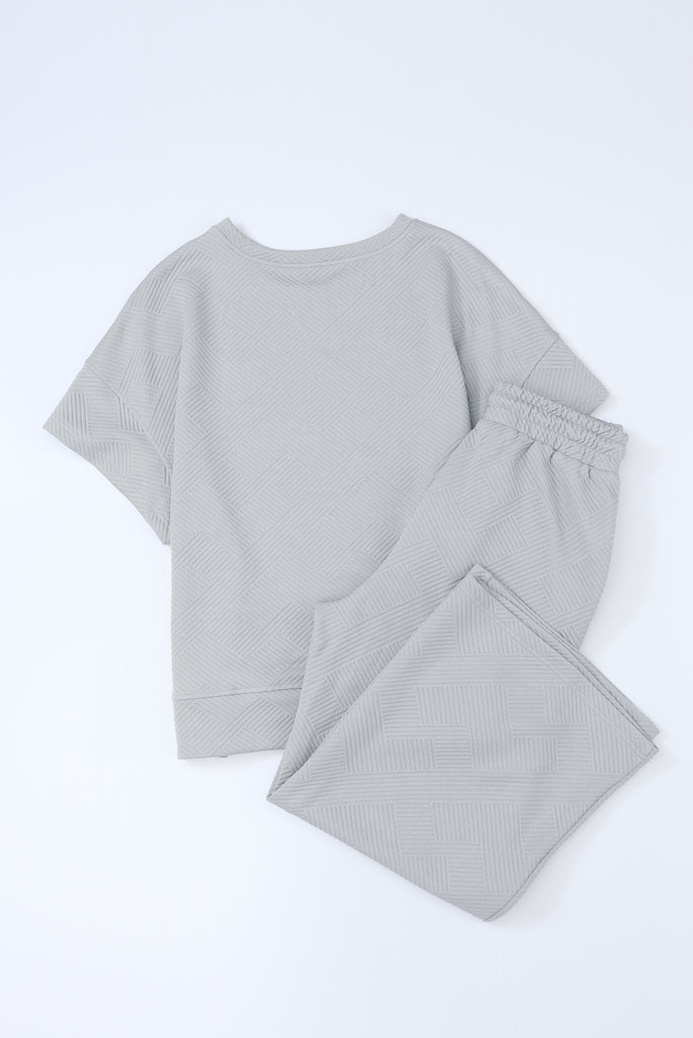 Textured Loose Fit T-Shirt & Drawstring Pants Set | Ultimate Comfort & Style