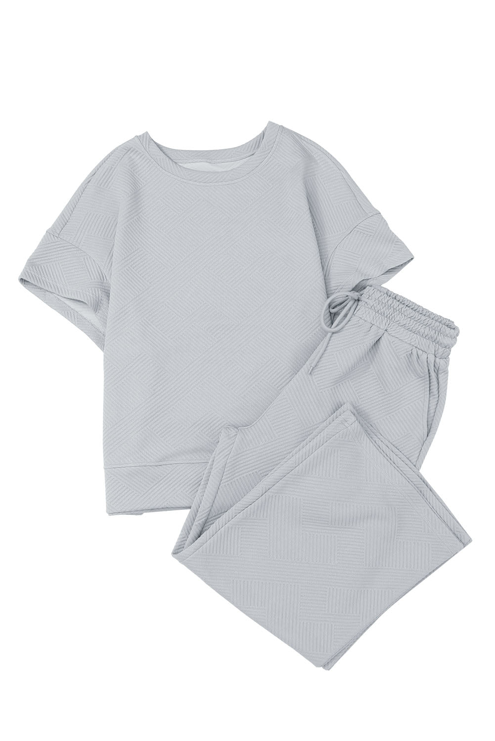 Textured Loose Fit T-Shirt & Drawstring Pants Set | Ultimate Comfort & Style