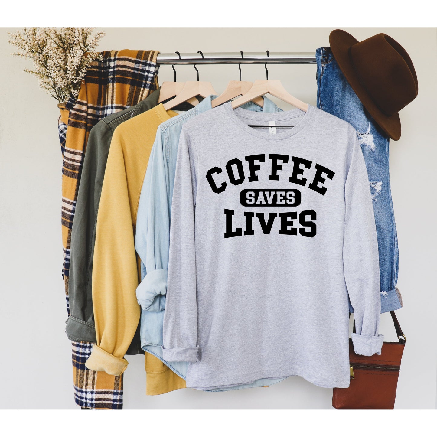 Coffee Saves Lives Long Sleeve Tee: Warm Up Your Wardrobe | Unisex Fit