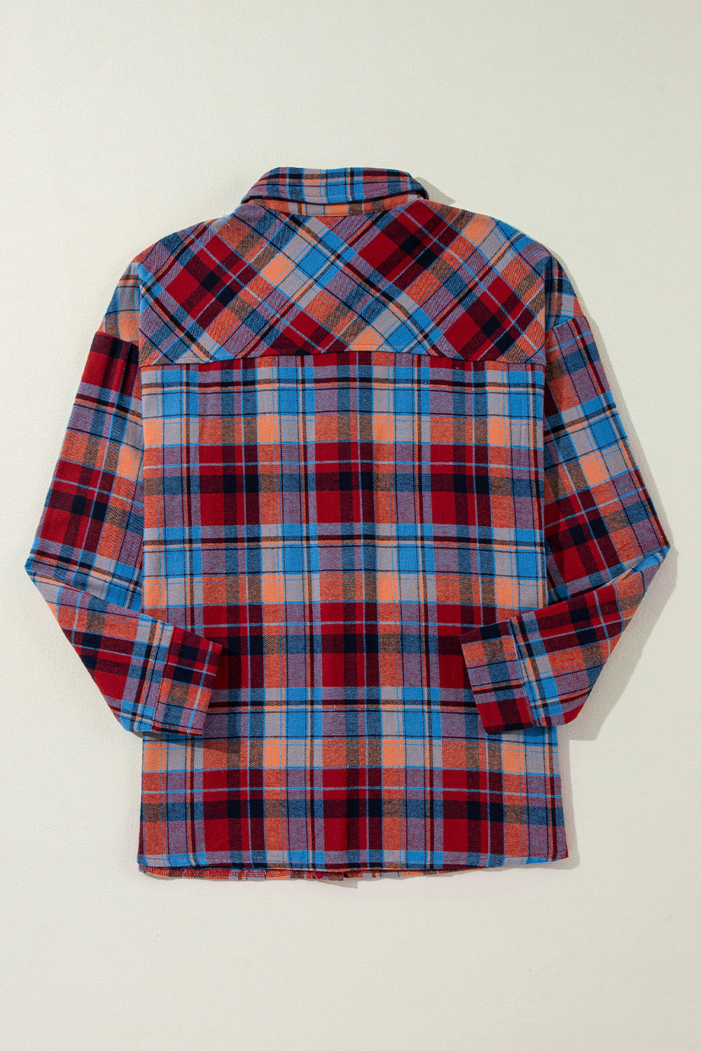 Orange Plaid Print Loose Vintage Shirt