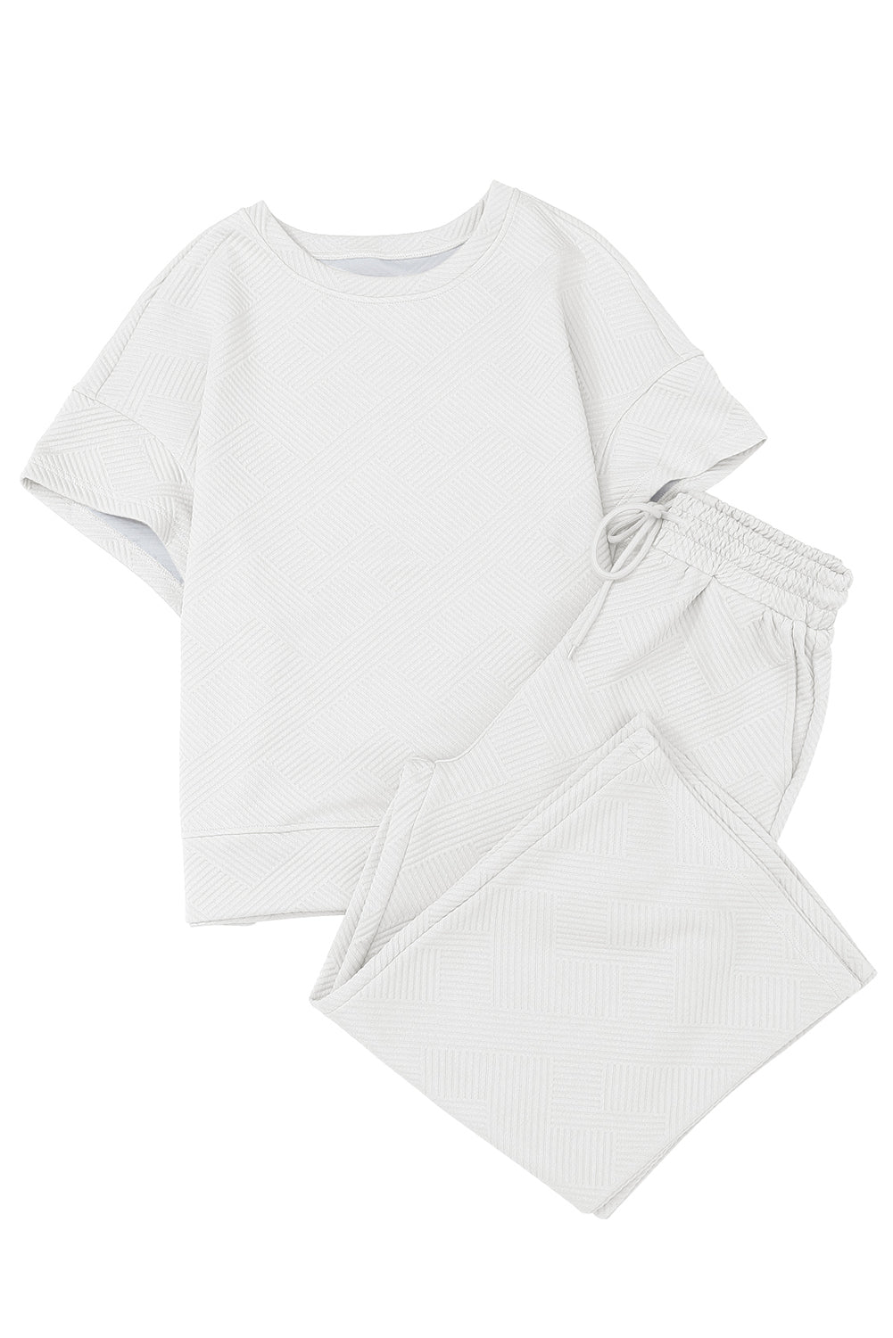 Textured Loose Fit T-Shirt & Drawstring Pants Set | Ultimate Comfort & Style